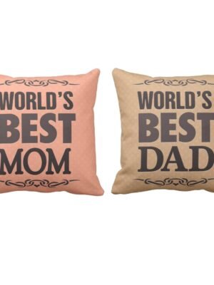 Worlds best Mom Dad Cushion Cover Set of 2