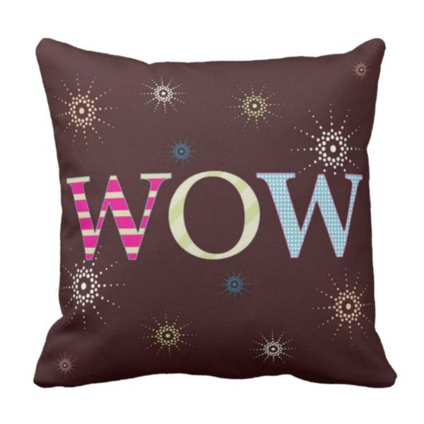 Personalized Wow Mom Cushion Cover Both Side Printed