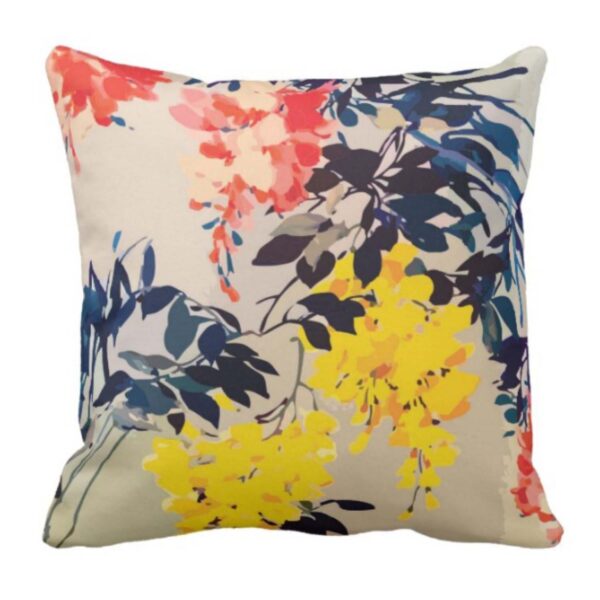 Yellow Floral Cushion Cover
