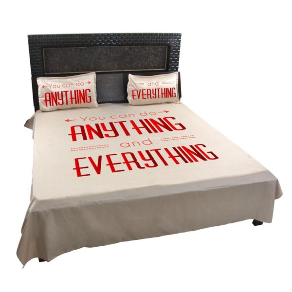 You Can Do Anything And Everything Quoted Printed Bedsheet