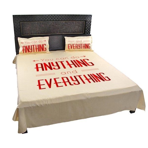 You Can Do Anything And Everything Quoted Printed Bedsheet