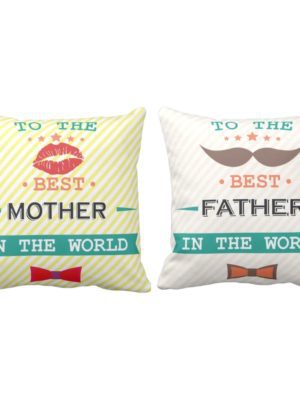 Best Mother Father in the World Cushion Cover Set of 2