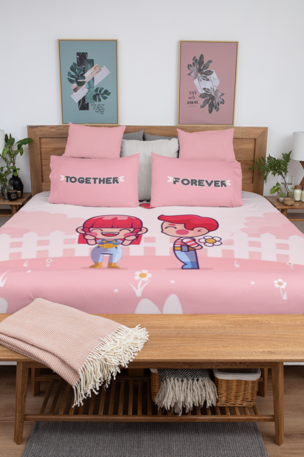 Together Forever Romantic Couple Bedsheet With 2 Pillow Covers