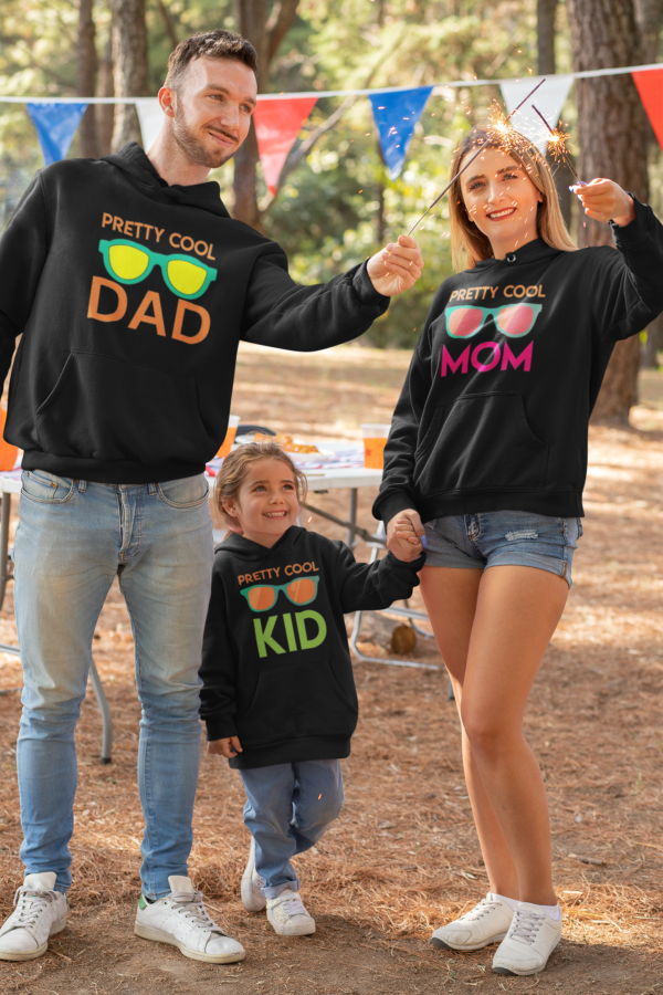 Pretty Cool Family Matching Hoodies For Mom, Dad & Kids Set