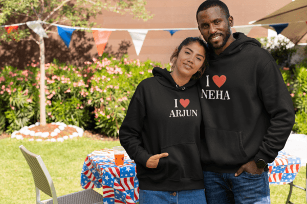 Personalized I Love Couple Hoodies