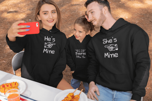 He is Mine, She is Mine, They are Mine Family Hoodies Set