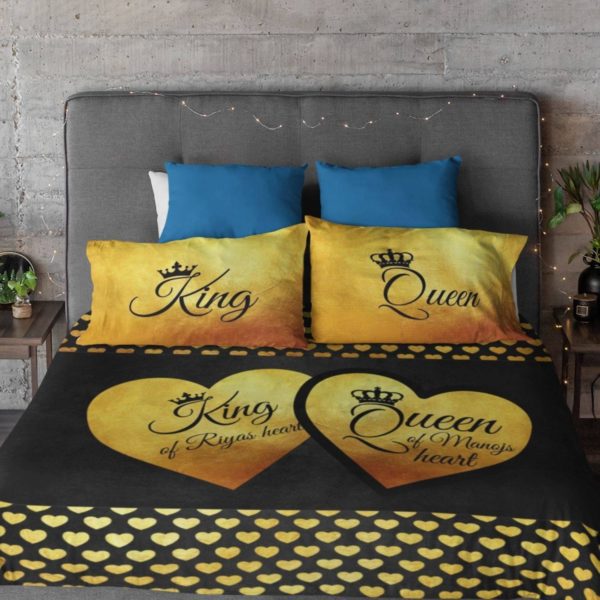 Beauty and Beast Couple Bedsheet with Pillow Covers