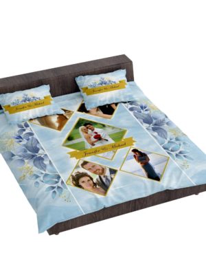 Personalized Photo Bed Sheet for Couple