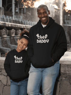 Chef Daddy & Chef Baby Family Hoodies Set for Dad & Daughter