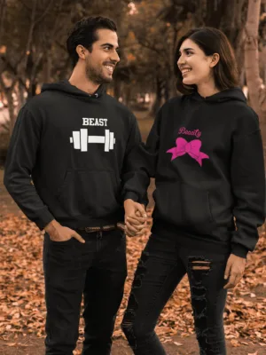 Beauty and Beast Couple Hoodies Set