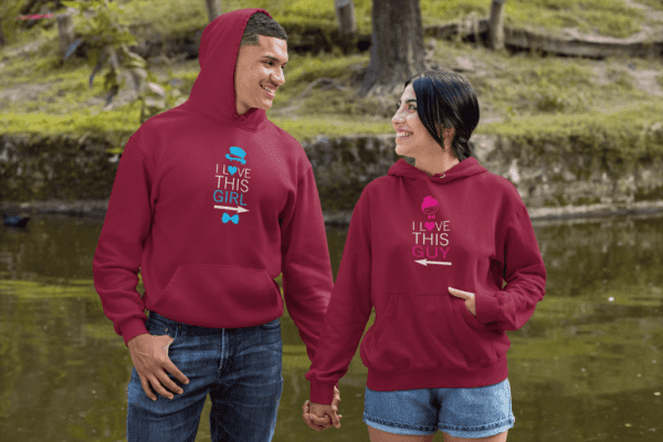 Love This Guy & Girl Couple Hoodies