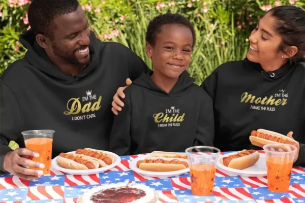 I Don't Care Matching Family Hoodies Set of 3