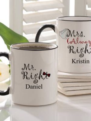 Custom Mr Mrs Right Couple Mugs