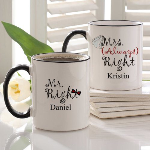 Custom Mr Mrs Right Couple Mugs