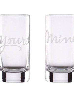 Yours and Mine Engraved Shot Glasses