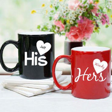 Personalized Charming His and Hers Couple Magic Mugs