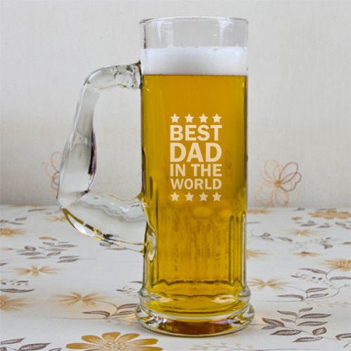 Engraved Best Dad in the World Beer Mug