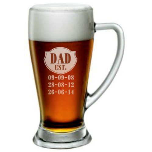Personalized Engraved Dad Established Beer Mug
