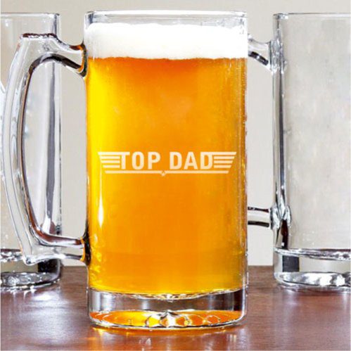 Engraved Top Dad Beer Mug