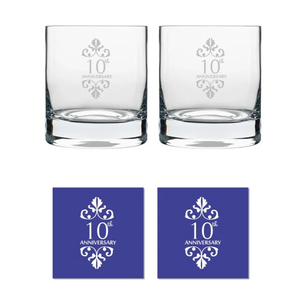 10th Anniversary Whiskey Glasses