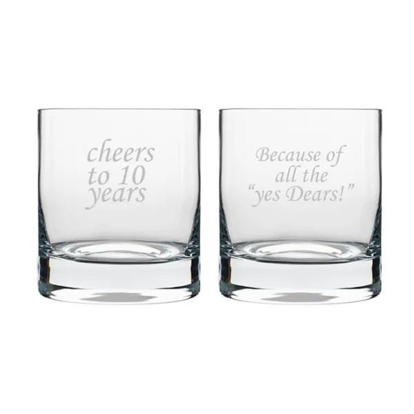 Cheers 10th Anniversary Whiskey Glasses