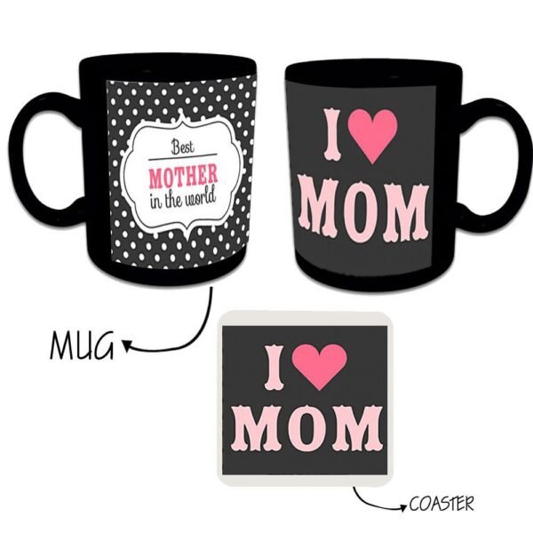 Worlds Best Mom I Love Mom Mug Black