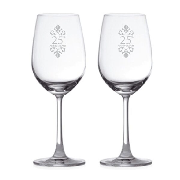 25th Marriage Anniversary Wine Glasses