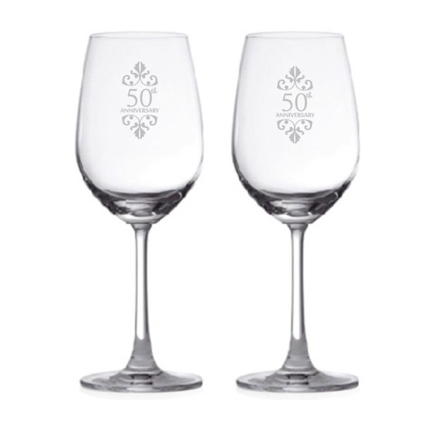 50th Marriage Anniversary Wine Glasses