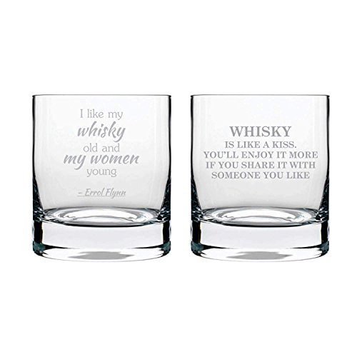 Whisky is Like A Kiss Engraved Stelvio Whiskey Glasses