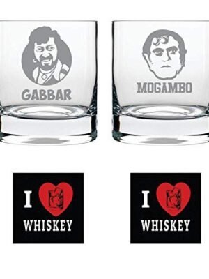 Gabbar Mogambo  Engraved  Whiskey Glasses
