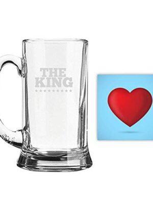Valentine Gifts for Men The King Husband Boyfriend Engraved Beer Mug - Icon Beer 580ml