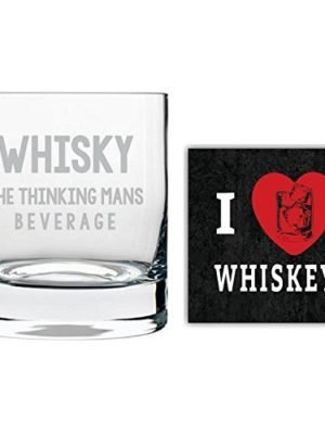 Thinking Mans Beverage Engraved Whiskey Glass