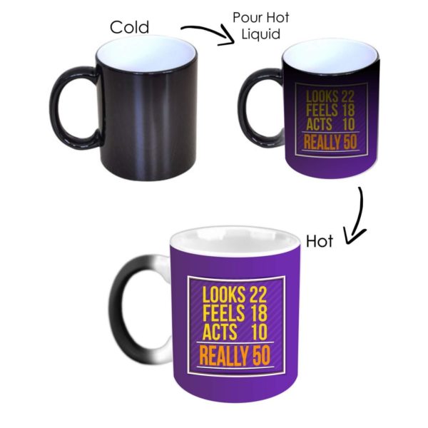 50th Birthday Looks Feels Act Printed Magic Mug