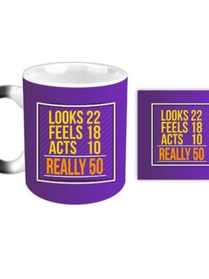 50th Birthday Looks Feels Act Printed Magic Mug