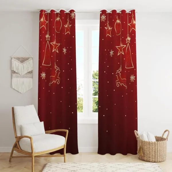 snowball christmas curtain