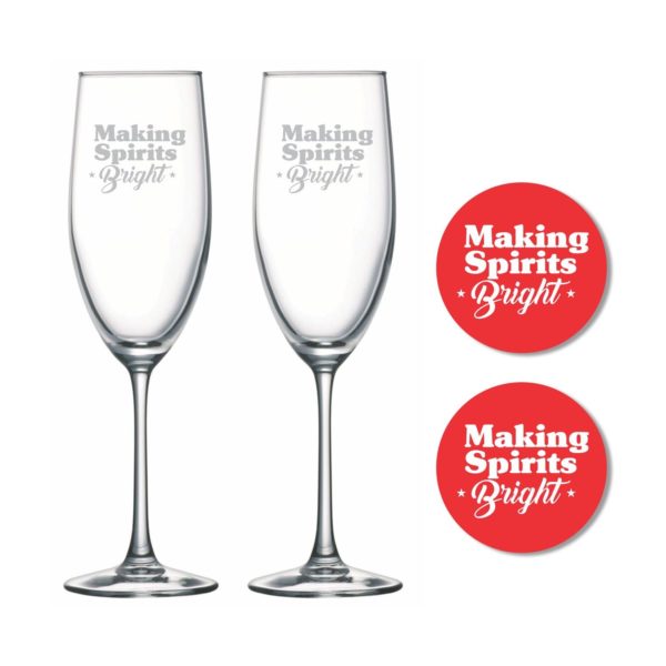 Making Spirits Bright Champagne Flutes Set of 2