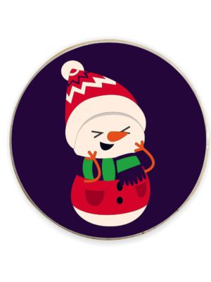 Yaya Cafe™ Christmas Gifts, Printed Cute Snowman Fridge Magnets - Round