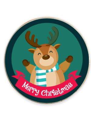 Yaya Cafe™ Merry Christmas Cute Dear Fridge Magnets - Round