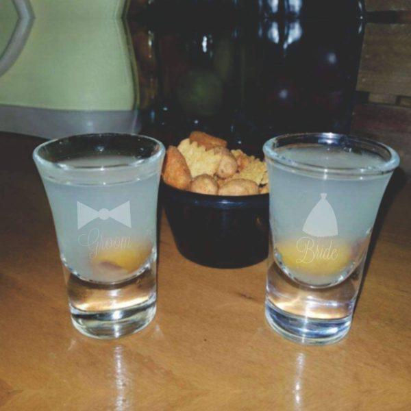 Engraved Customized Shot Glasses set of 2 - 45ML