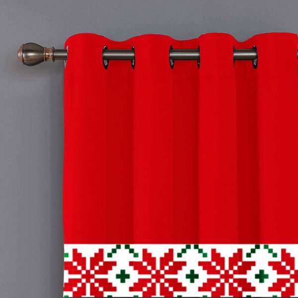 Reindeer Printed Christmas Curtain