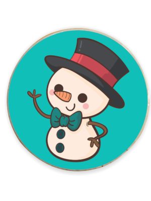 Yaya Cafe™ Christmas Gifts, Printed Charming Snowman Fridge Magnets - Round