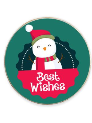 Yaya Cafe™ Christmas Gifts, Printed Best Wishes Snowman Fridge Magnets - Square