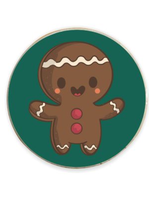 Yaya Cafe™ Christmas Gifts, Printed Cute Gingerbread Fridge Magnets - Round