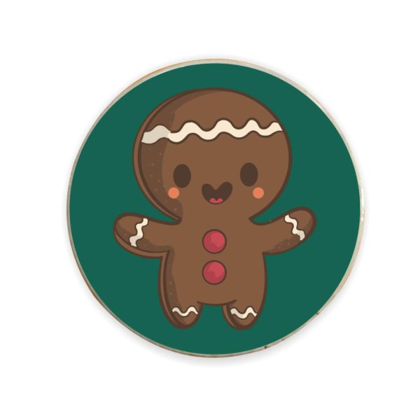 Yaya Cafe™ Christmas Gifts, Printed Cute Gingerbread Fridge Magnets - Round