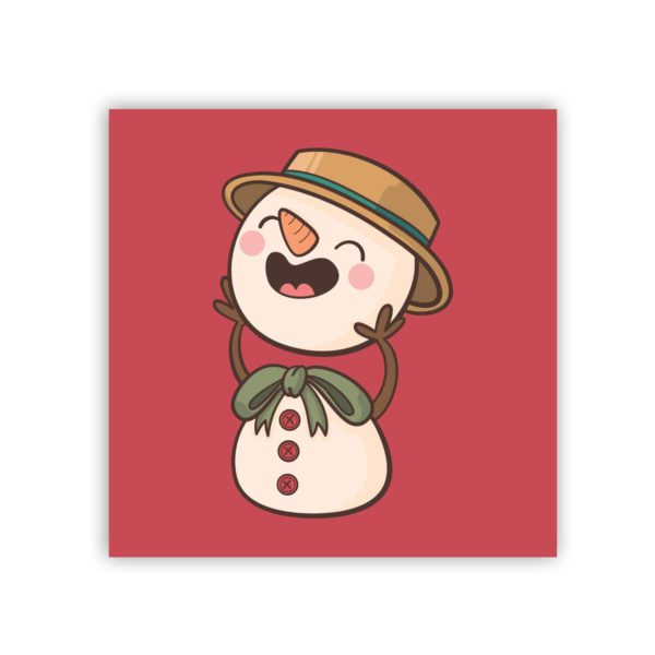 Yaya Cafe™ Christmas Gifts, Printed Laughing Snowman Fridge Magnets - Round