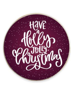 Yaya Cafe™ Christmas Gifts, Printed Holly Jolly Xmas Fridge Magnets - Round