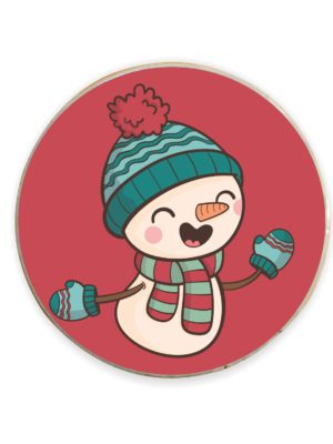 Yaya Cafe™ Christmas Gifts, Printed Cute Snowman Fridge Magnets - Round