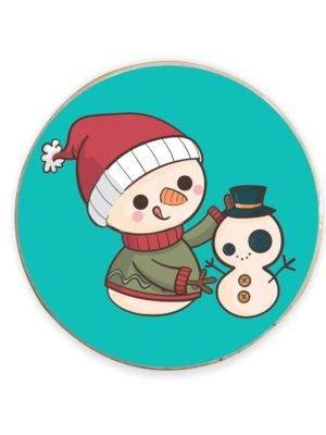 Yaya Cafe™ Christmas Gifts, Printed Caring Cute Snowman Fridge Magnets - Square