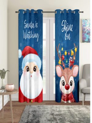 santa is waiting christmas curtains