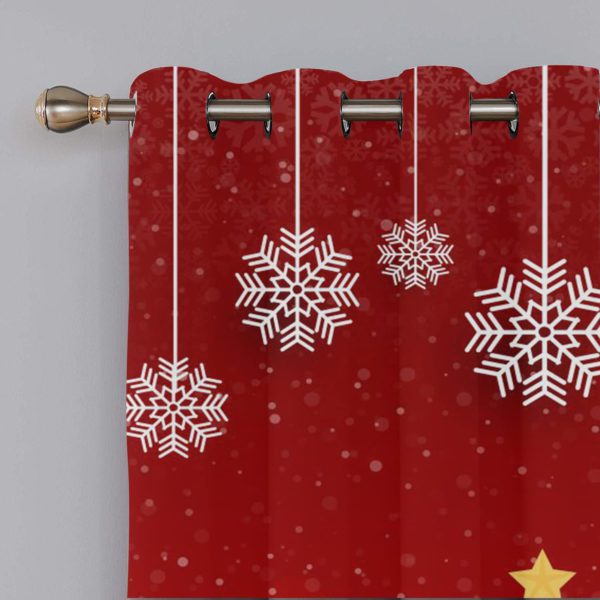 Xmas Tree Printed Christmas Curtain